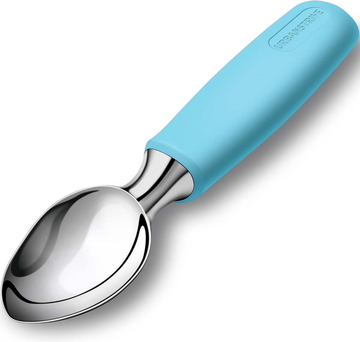 Ice Cream Scoop Stainless Steel, Ice Cream Scooper Professional Large Ice Cream Scoops With Non-Slip Rubber Handle, Ice Cream Spade for Cookie Dough, Gelato, Sorbet, Melon (Black)