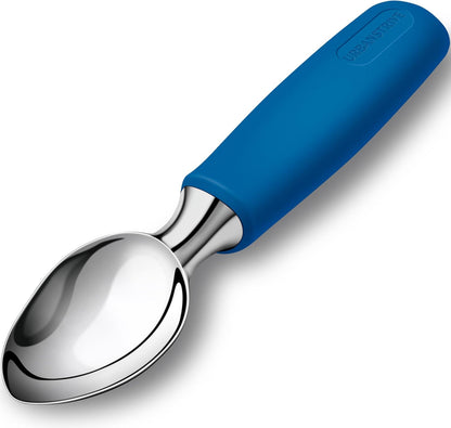 Ice Cream Scoop Stainless Steel, Ice Cream Scooper Professional Large Ice Cream Scoops With Non-Slip Rubber Handle, Ice Cream Spade for Cookie Dough, Gelato, Sorbet, Melon (Black)