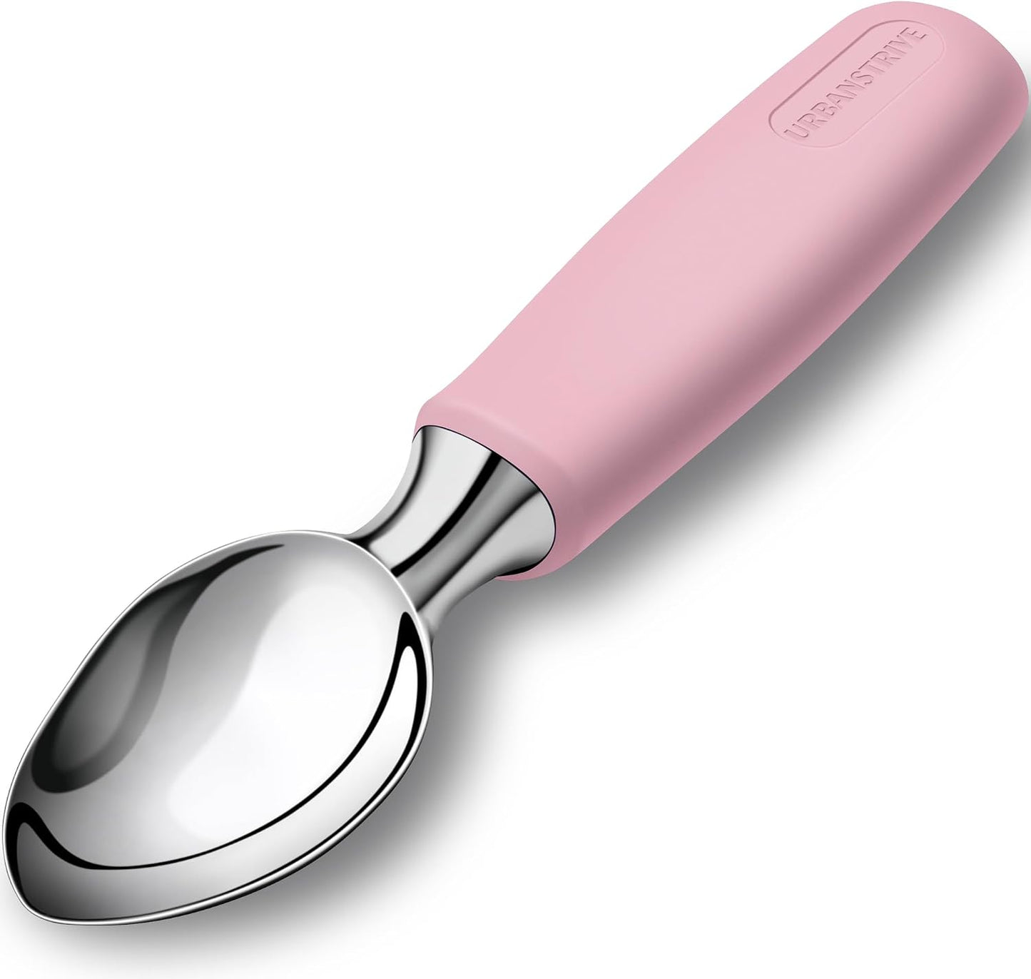 Ice Cream Scoop Stainless Steel, Ice Cream Scooper Professional Large Ice Cream Scoops With Non-Slip Rubber Handle, Ice Cream Spade for Cookie Dough, Gelato, Sorbet, Melon (Black)