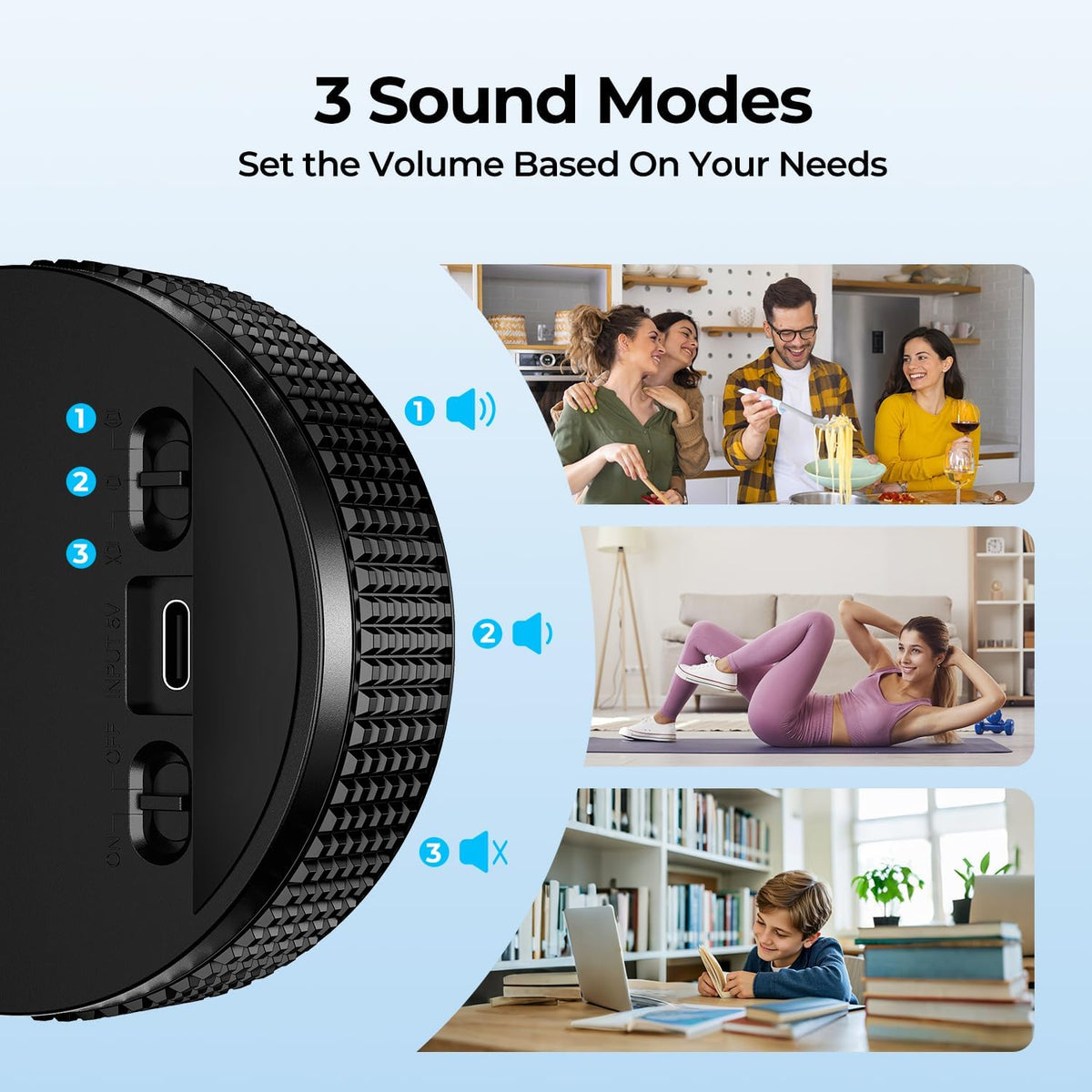 USB Rechargeable Magnetic Kitchen Timer for Cooking, Building 800mAh Battery Large Display Digital Countdown Countup Timer, 3 Preset 5/15/25 Mins Loud Alarm for Kitchen Classroom Grilling Studying