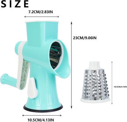 Rotary Cheese Grater with Handle-Versatile Cheese Grater | Non Slip Suction Base,Cheese Shredder&Food Slicer for Cheese,Carrots,Cucumbers,Nuts Compact&Easy Clean Kitchen Kitchen Tool