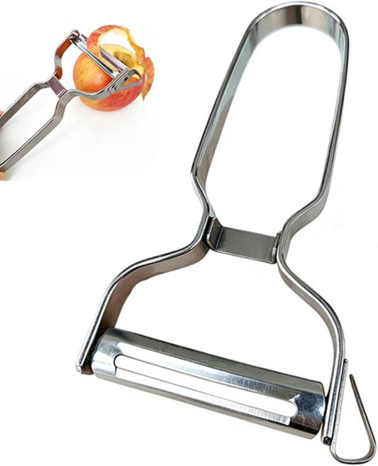 Ultra Sharp Y Stainless Steel Peeler, 90° Swivel Blade Vegetable Fruit Peeler for Kitchen, All Metal Apple Potato Peeler with Eye Remover