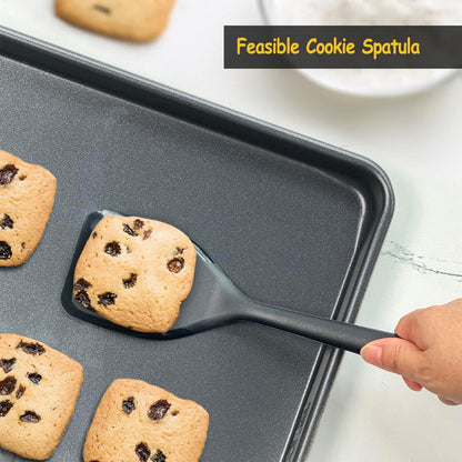 Silicone Spatula Set, 600°F Heat Resistant Kitchen Utensils, 4-Pcs, Black