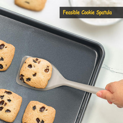 Silicone Spatula Set, 600°F Heat Resistant Kitchen Utensils, 4-Pcs, Black