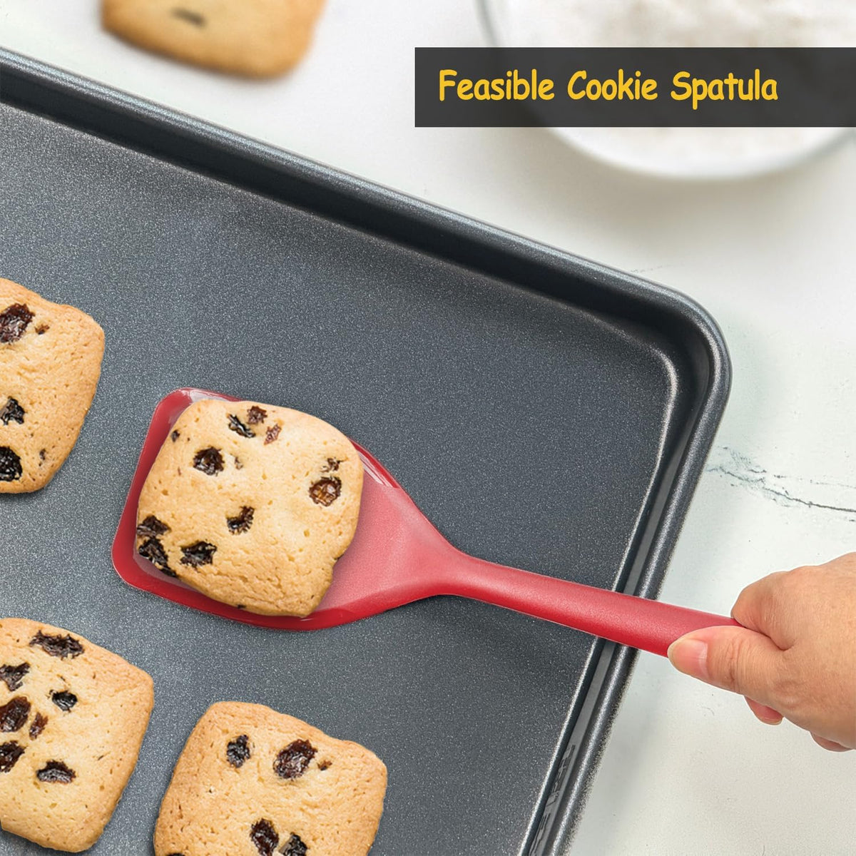 Silicone Spatula Set, 600°F Heat Resistant Kitchen Utensils, 4-Pcs, Black