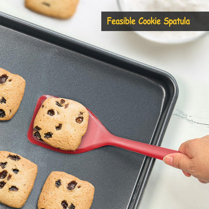 Silicone Spatula Set, 600°F Heat Resistant Kitchen Utensils, 4-Pcs, Black