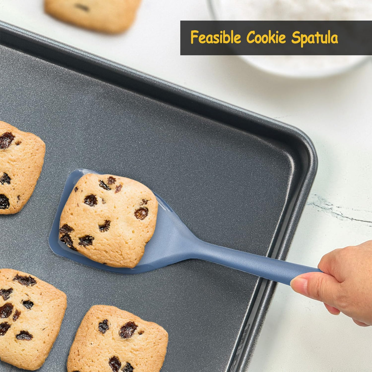 Silicone Spatula Set, 600°F Heat Resistant Kitchen Utensils, 4-Pcs, Black
