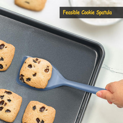 Silicone Spatula Set, 600°F Heat Resistant Kitchen Utensils, 4-Pcs, Black