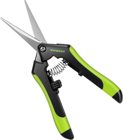 6.5 Inch Gardening Scissors Hand Pruner Pruning Shear with Straight Stainless Steel Blades Orange