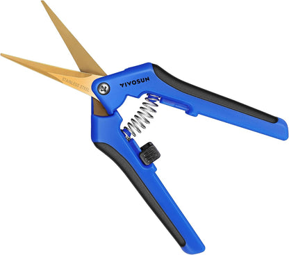6.5 Inch Gardening Scissors Hand Pruner Pruning Shear with Straight Stainless Steel Blades Orange