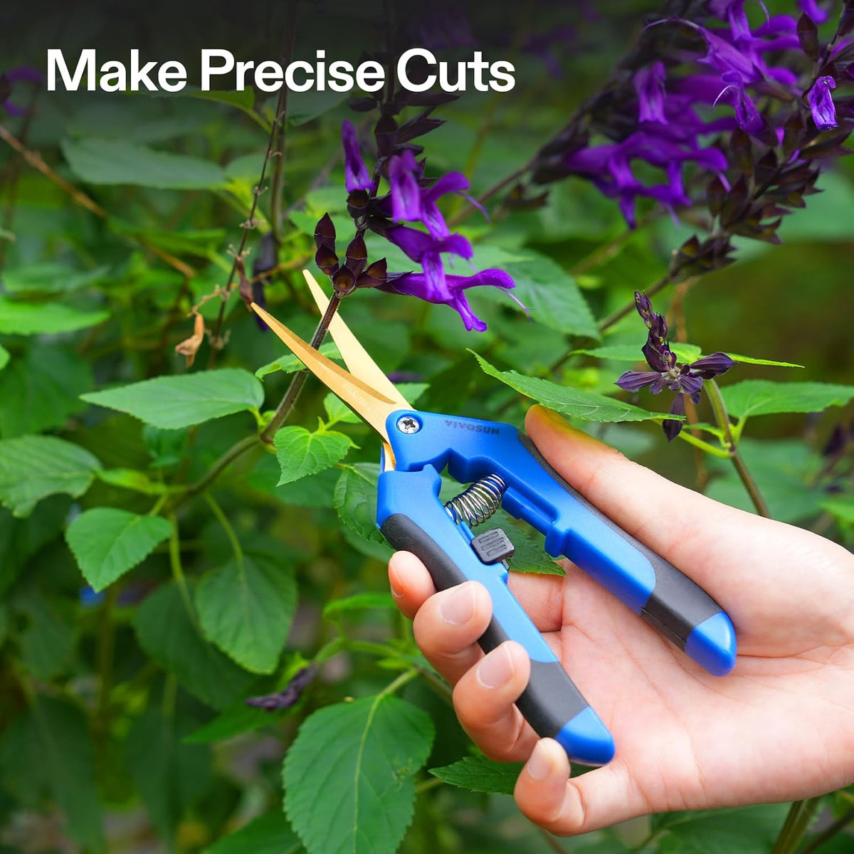 6.5 Inch Gardening Scissors Hand Pruner Pruning Shear with Straight Stainless Steel Blades Orange