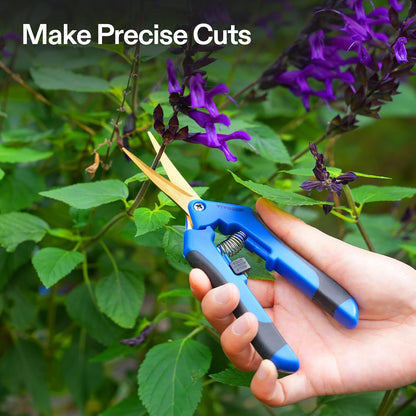 6.5 Inch Gardening Scissors Hand Pruner Pruning Shear with Straight Stainless Steel Blades Orange