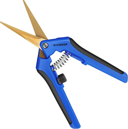 6.5 Inch Gardening Scissors Hand Pruner Pruning Shear with Straight Stainless Steel Blades Orange