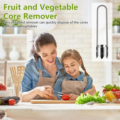 Fruit and Vegetable Corer Tool, Red Bell Pepper Seed Corer