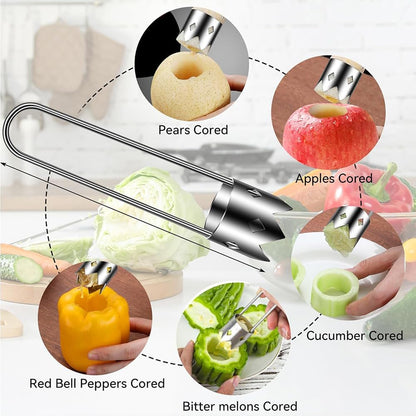 Fruit and Vegetable Corer Tool, Red Bell Pepper Seed Corer
