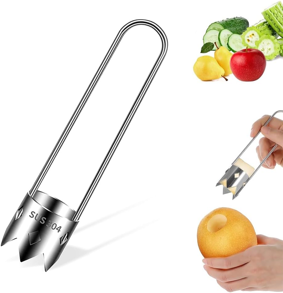 Fruit and Vegetable Corer Tool, Red Bell Pepper Seed Corer