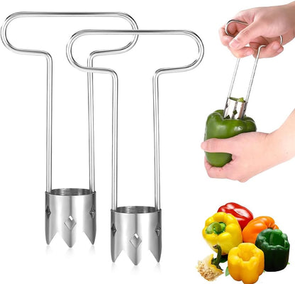 Fruit and Vegetable Corer Tool, Red Bell Pepper Seed Corer