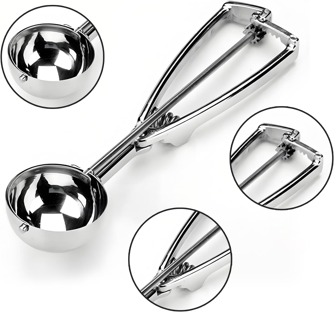 Thickened Stainless Steel Ice Cream Scoop Fruit Scoop,Table, Cookie Scoop For Baking, 2.4inch（6cm）, 1 piece for sale