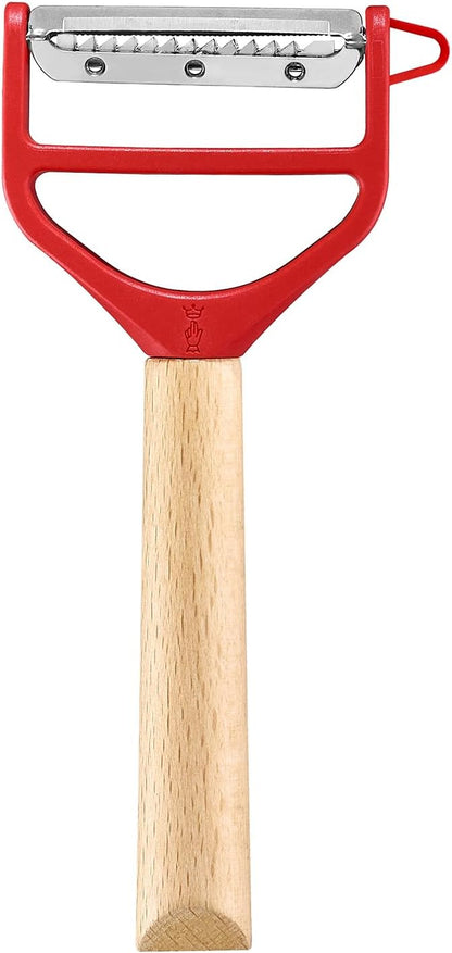 T-Duo 254621 Wooden Peeler in Red for Peeling Vegetables and Preparing Juliennes One Size