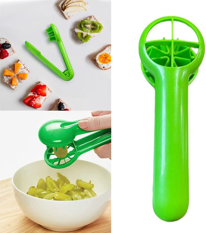 Grape Cutter Grape Tomato Slicer with Ergonomic Long Handle Handheld Strawberry Cutter Quarter Slicer Tools for Grapes Cherry Tomatoes On The Vine Strawberries Veggies Fruit Salad