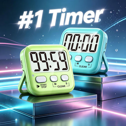 2 Pack Digital Timer for Kids Classroom Kitchen Timers for Cooking | Compact, Easy to View, Alarm/Mute LED Remind, Count Down/Up, Magnetic/Kickstand/Hanging, Classroom Timer for Teacher Supplies