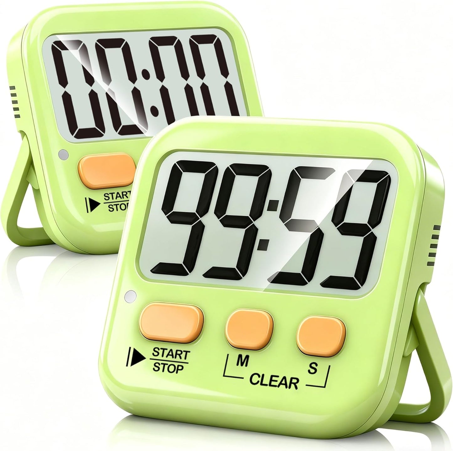2 Pack Digital Timer for Kids Classroom Kitchen Timers for Cooking | Compact, Easy to View, Alarm/Mute LED Remind, Count Down/Up, Magnetic/Kickstand/Hanging, Classroom Timer for Teacher Supplies