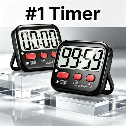 2 Pack Digital Timer for Kids Classroom Kitchen Timers for Cooking | Compact, Easy to View, Alarm/Mute LED Remind, Count Down/Up, Magnetic/Kickstand/Hanging, Classroom Timer for Teacher Supplies