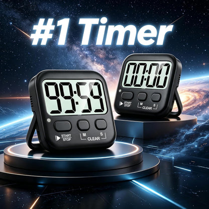 2 Pack Digital Timer for Kids Classroom Kitchen Timers for Cooking | Compact, Easy to View, Alarm/Mute LED Remind, Count Down/Up, Magnetic/Kickstand/Hanging, Classroom Timer for Teacher Supplies