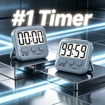 2 Pack Digital Timer for Kids Classroom Kitchen Timers for Cooking | Compact, Easy to View, Alarm/Mute LED Remind, Count Down/Up, Magnetic/Kickstand/Hanging, Classroom Timer for Teacher Supplies