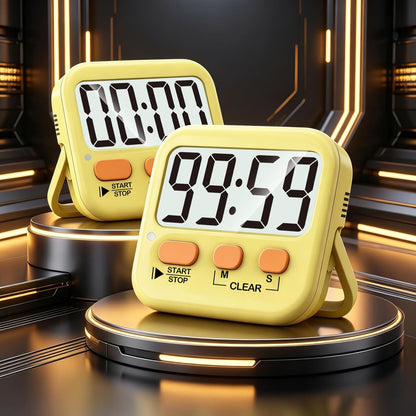 2 Pack Digital Timer for Kids Classroom Kitchen Timers for Cooking | Compact, Easy to View, Alarm/Mute LED Remind, Count Down/Up, Magnetic/Kickstand/Hanging, Classroom Timer for Teacher Supplies
