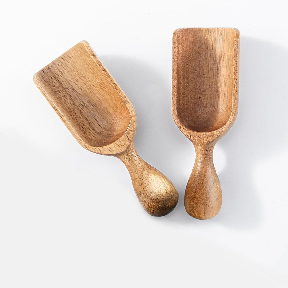 Wooden Scoops for Canisters Wooden Scoop for Jars Acacia Small Measuring Spoons for Ground Coffee Scoops Shovel Mini Kitchen Scooper for Tea Powder Bath Salt Laundry Detergent Shove- Multipurpose
