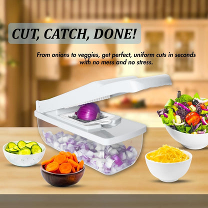 Kalmat Dynamics Food Chopper & Vegetable Slicer, White+Green