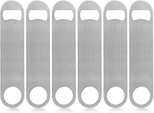 Heavy Duty Stainless Steel Flat Bottle Opener, 6 Pack Beer Bottle Opener for Kitchen, Bar or Restaurant