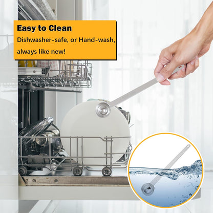 2PCS 1Tsp(1/3tbsp, 5ml) Extra Long Handle Measuring Spoon, Single Stainless Steel Individual Measure Scoop Only