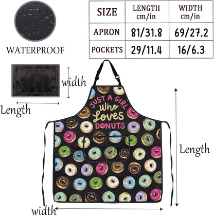 Sweet Donut Lover Gift Just A Girl Who Loves Donuts Bread Apron With Pockets Baking Themed Gift Pastry Maker Apron