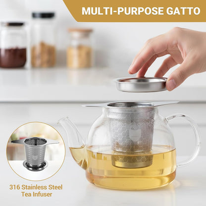 316 Stainless Steel Tea Infuser with Ultra-Fine Mesh – Food Grade Tea Strainer & Tea Steeper for Loose Leaf Tea, Durable and Rustproof