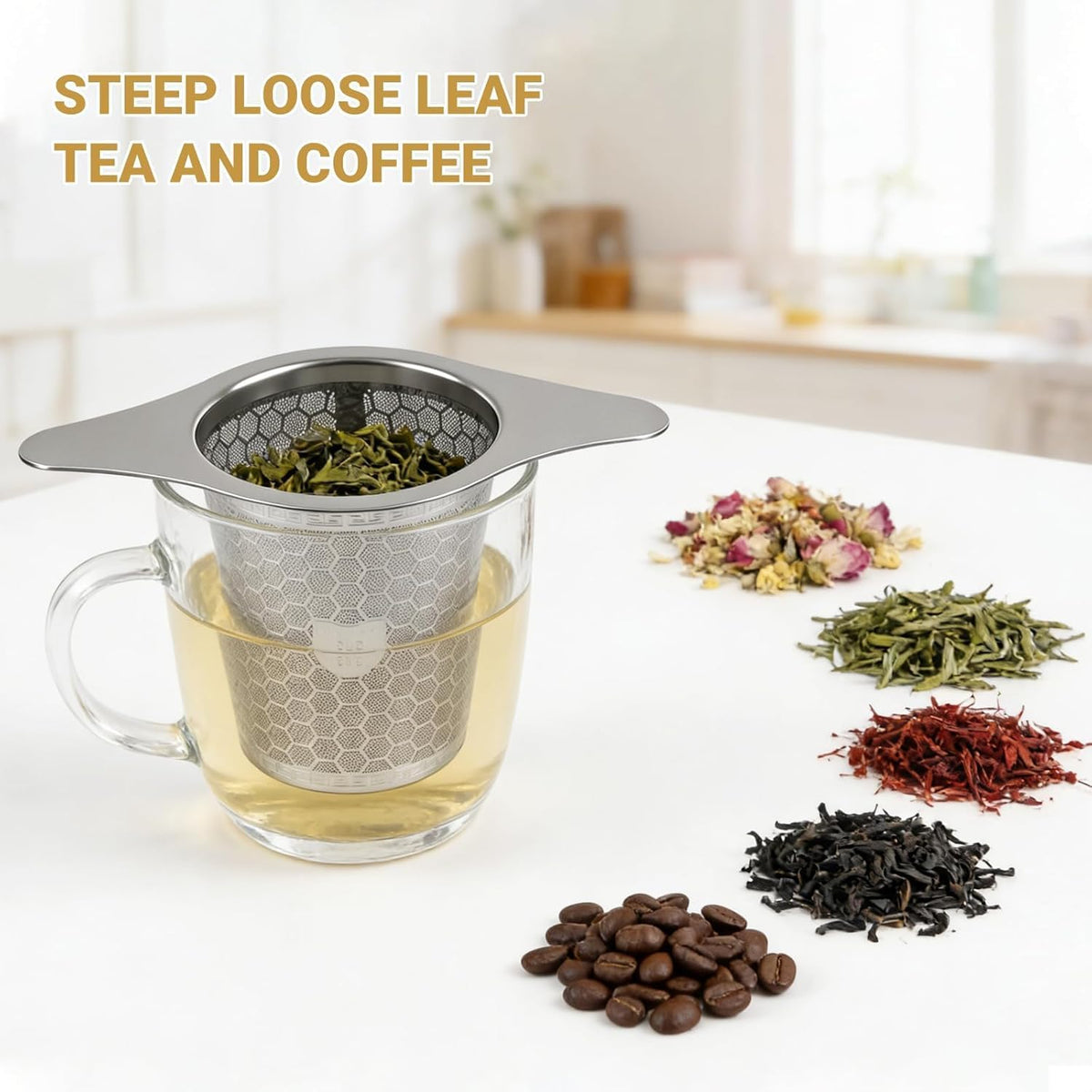 316 Stainless Steel Tea Infuser with Ultra-Fine Mesh – Food Grade Tea Strainer & Tea Steeper for Loose Leaf Tea, Durable and Rustproof