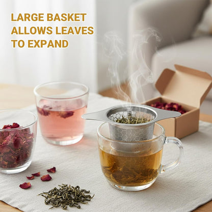 316 Stainless Steel Tea Infuser with Ultra-Fine Mesh – Food Grade Tea Strainer & Tea Steeper for Loose Leaf Tea, Durable and Rustproof