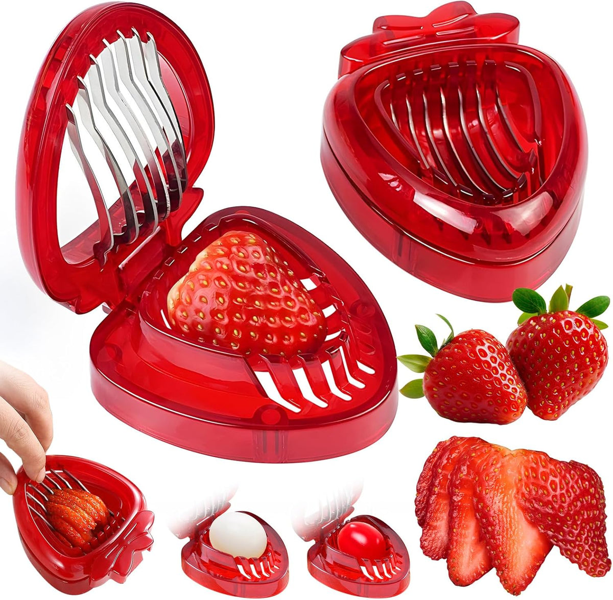 Stainless Steel Strawberry Corer Slicer Huller Tool Cutter Kitchen Gadgets