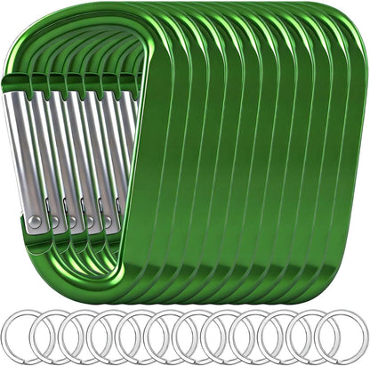 12PCS Carabiner Keychain Clip - 3" Aluminum Caribeener Key Clip,D Ring Shape Nonlocking Carabeaner Hook Buckle,Multi-Function Spring Snap Key Clips Tool for Home,Camping,Hiking,Traveling,Backpack