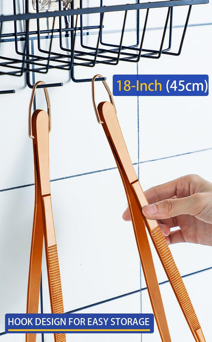 2 Pcs 12-Inch Kitchen Tweezers Fine Tweezer Tongs, Extra-Long Stainless Steel Cooking Tweezers (Silver)