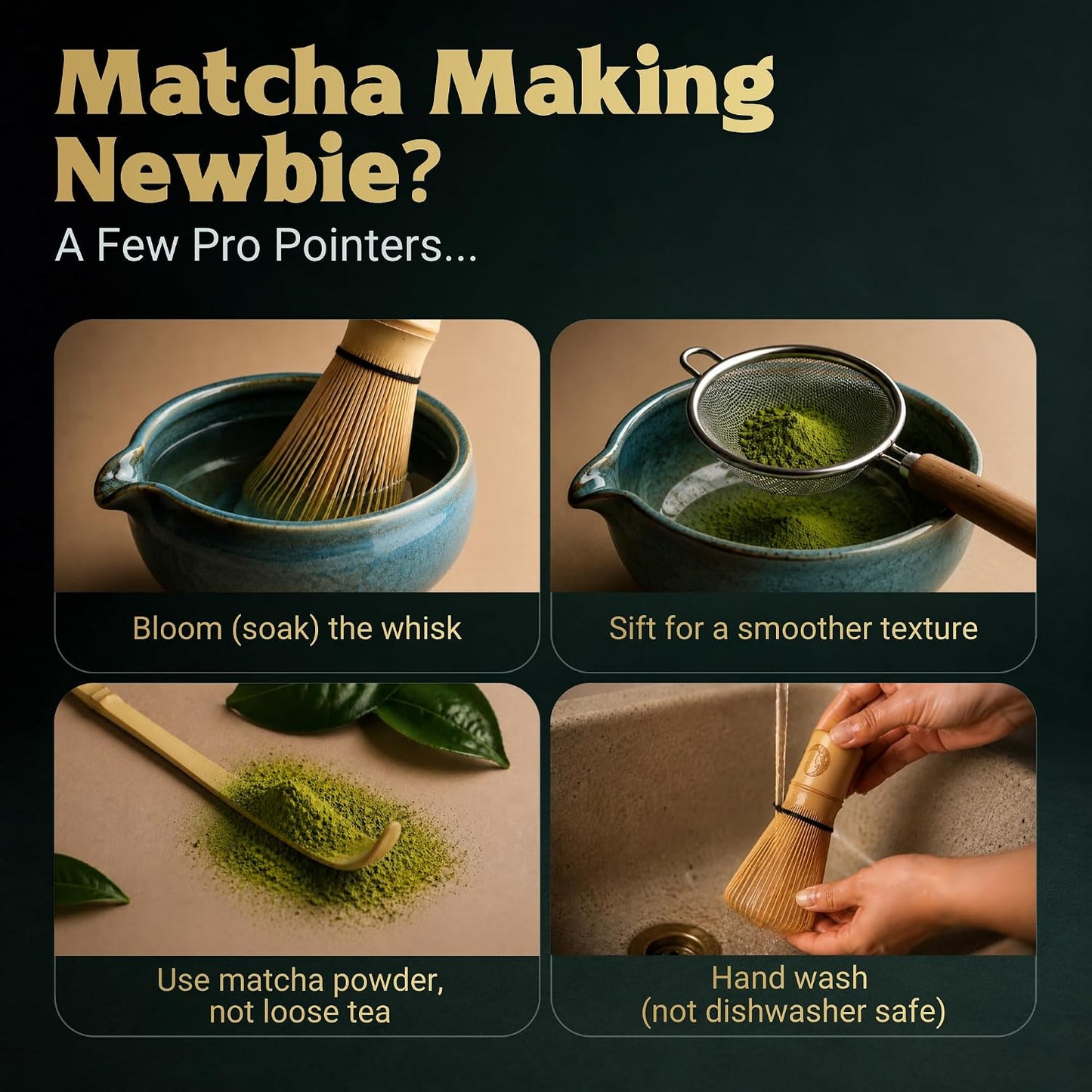 Set | 5-Piece Japanese Matcha Whisk Kit with Ceremonial Ceramic Bowl, Bamboo Whisk, Stainless Sifter, Bamboo Scoop & Holder | Premium Matcha Tea Set Gift for Beginners & Enthusiasts