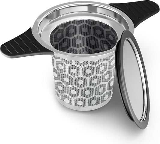 304 Stainless Steel Tea Infuser for Loose Leaf Tea Steeper | Extra Fine Mesh Large Tea Strainers & Filters with Food Grade Silicone, Tea Diffusers for Loose Tea, Cup, Mug, Teapot