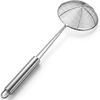 13.7-inch Spider Strainer Skimmer Stainless Steel Pasta Strainer Spoon for Cooking and Frying, Wire Skimmer Ladle Kitchen Utensils Fryer Scoop Spoon.