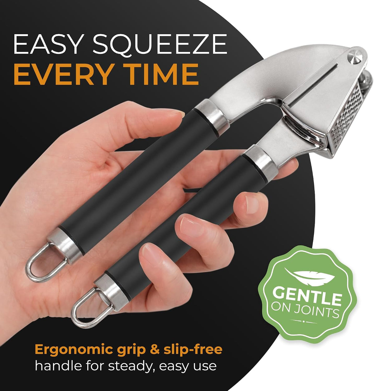 Garlic Press Stainless Steel - Premium Professional Grade Garlic Mincer, Crusher & Peeler Set - Easy Clean, Dishwasher Safe & Rust-proof