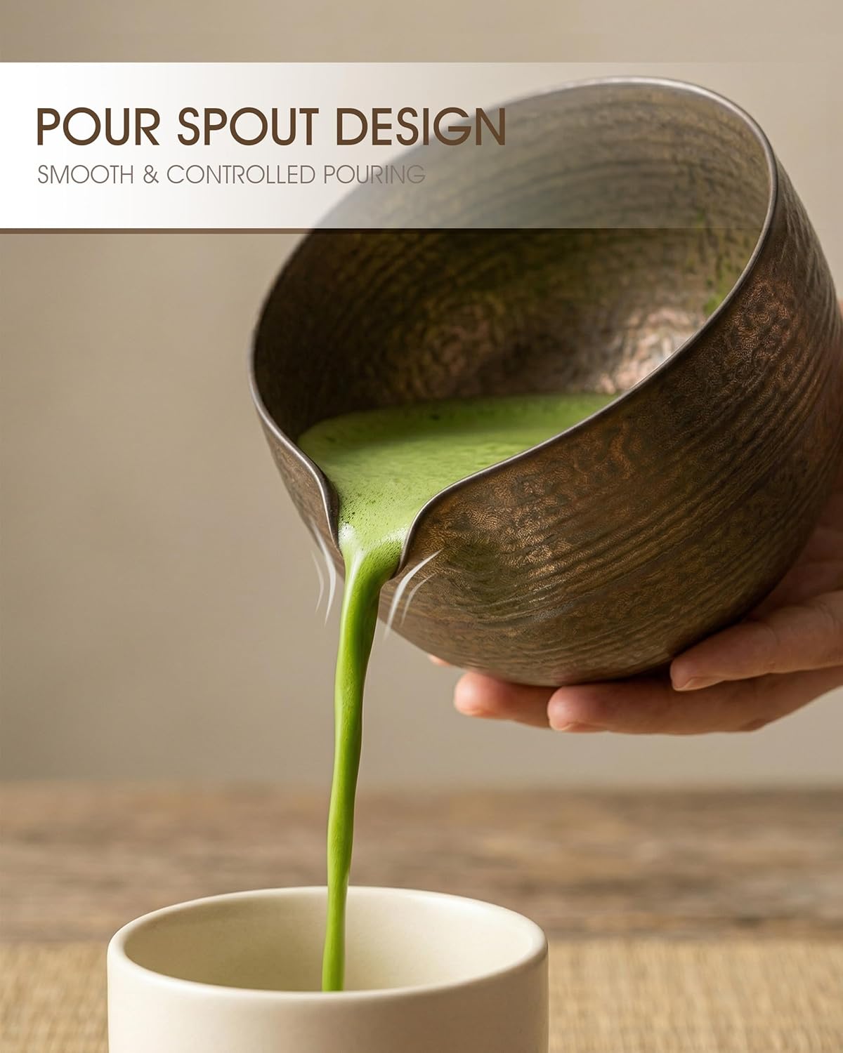 7-Piece Matcha Set，Matcha Bowl & 100-Prong Purple Bamboo Whisk | Gilded Artisan Finish, Bamboo Tea Mat Included, Creates Silky Creamy Foam, Japanese Tea Ceremony, Gift for Matcha Lovers