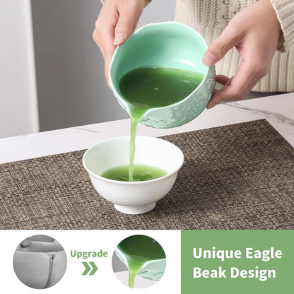Matcha Whisk Set, Ceramic Matcha Set, Matcha Kit Set Includes Matcha Bowl, Matcha Whisk and Holder, Bamboo Scoop and Sifter, Matcha Tea Set, Ideal Gift for Family/Friend (Pink)