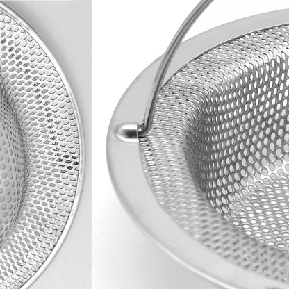 2 Pack Upgrade Kitchen Sink Strainer with Handle, Premium Stainless Steel Sink Garbage Disposal Stopper Mesh Basket, Stainless Steel Kitchen Sink Basket Strainer, Wide Rim 4.33" Diameter Large