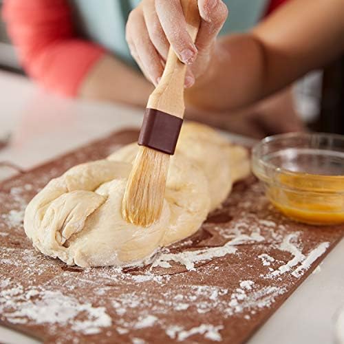 4 Pcs Pastry Brush, Natural Bristle Basting Brush for Cooking and Baking, BBQ Brushes for Butter, Baster, Oil, Egg, Sauce, Turkey, Grilling, Marinade and Kitchen Food(1 Inch, 1 1/2 Inch)