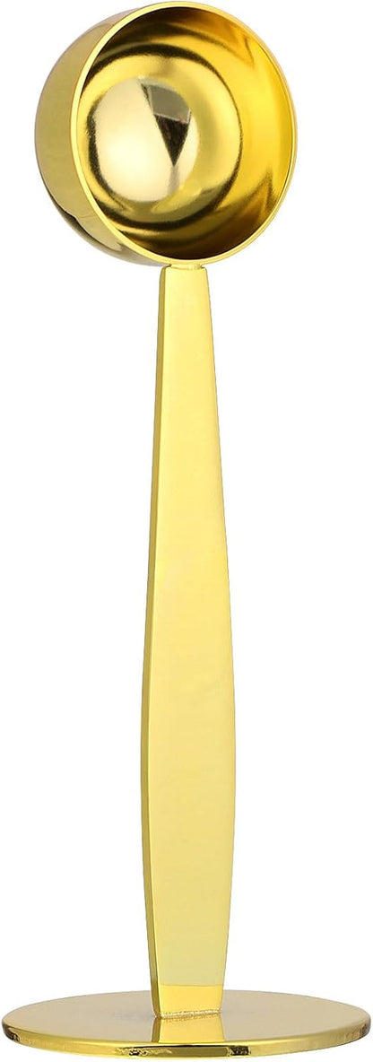 2-in-1 Gold Coffee Scoop Stainless Steel Tamper